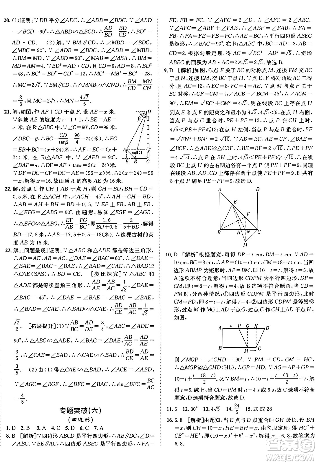 新疆青少年出版社2025年秋神龍教育期末考向標(biāo)全程跟蹤突破測試卷九年級數(shù)學(xué)全一冊魯教版答案