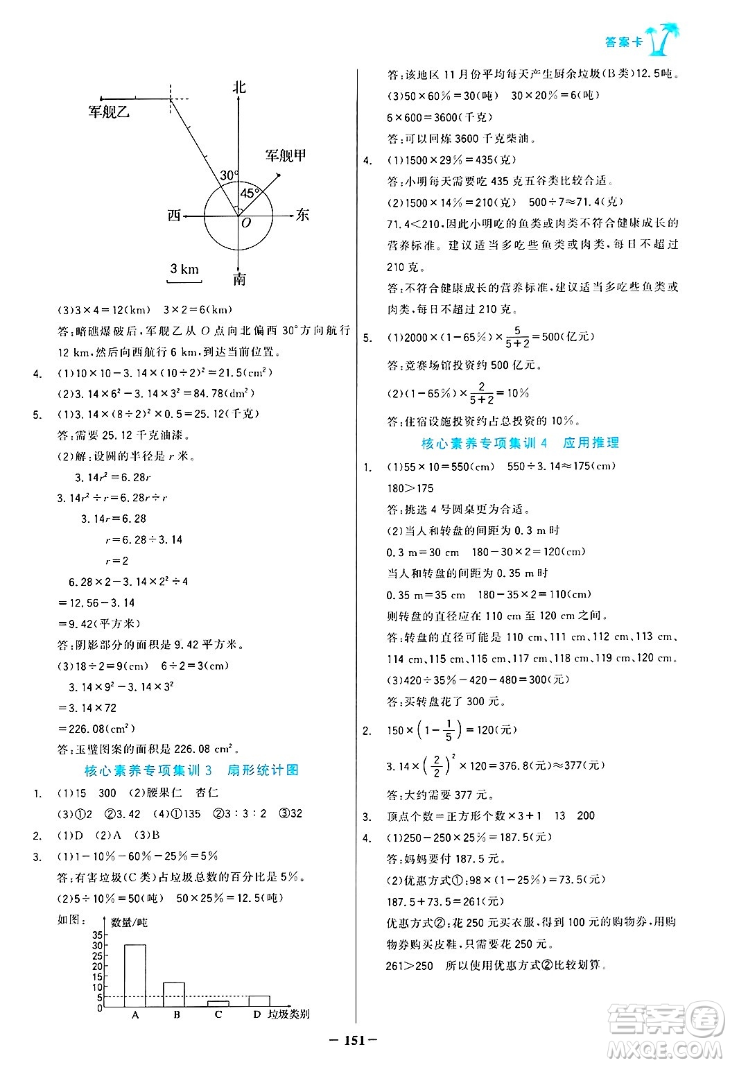 遼寧少年兒童出版社2024年秋世紀金榜金榜小博士課時提優(yōu)作業(yè)六年級數學上冊人教版答案