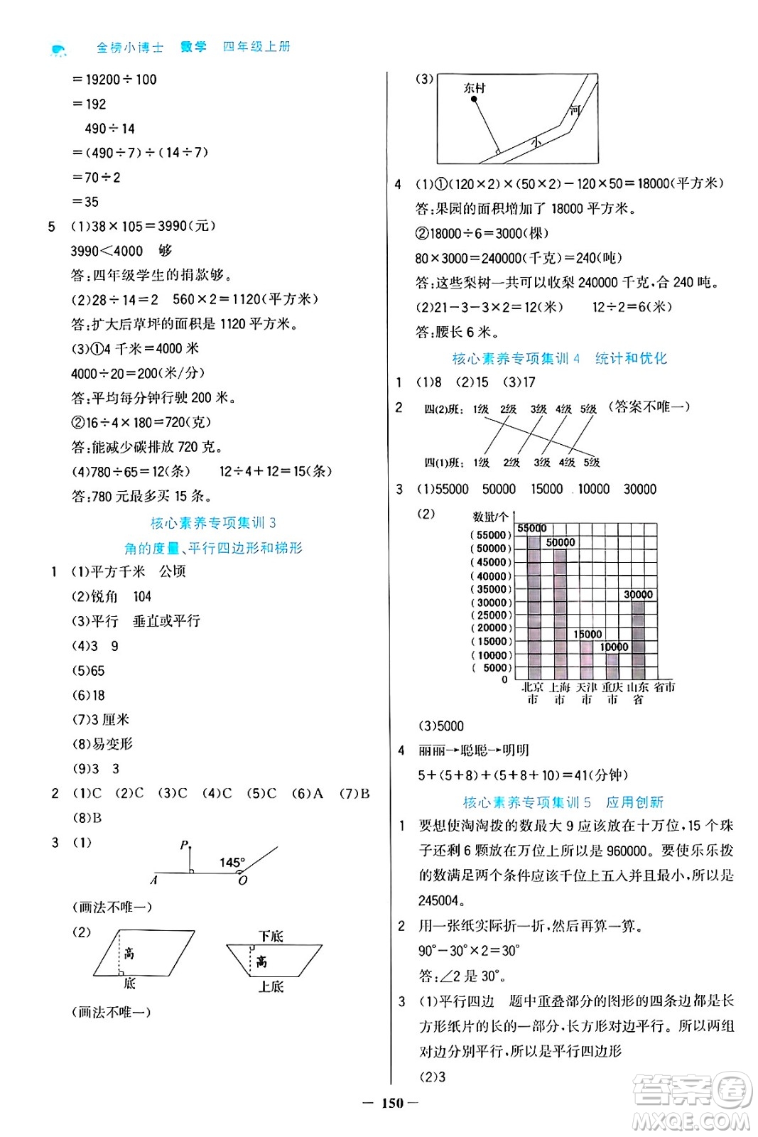 遼寧少年兒童出版社2024年秋世紀(jì)金榜金榜小博士課時(shí)提優(yōu)作業(yè)四年級數(shù)學(xué)上冊人教版答案