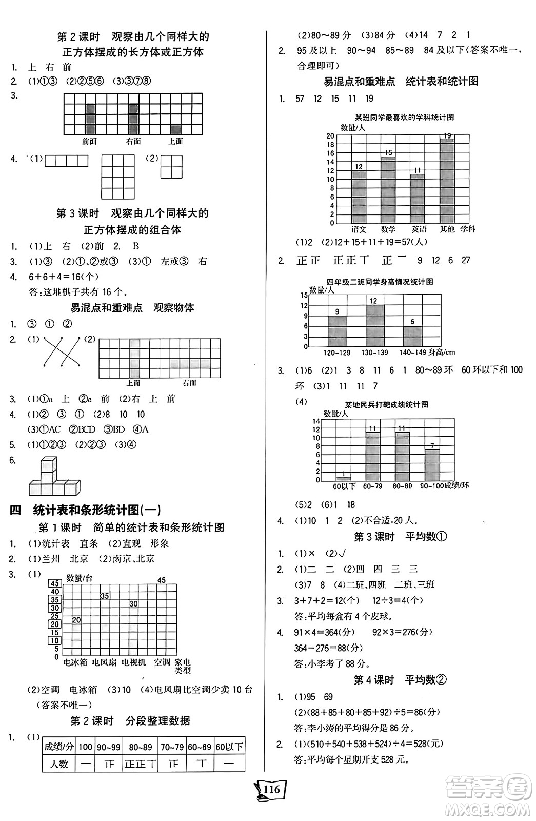 未來出版社2024年秋世紀金榜金榜小博士課時提優(yōu)作業(yè)四年級數(shù)學上冊蘇教版答案