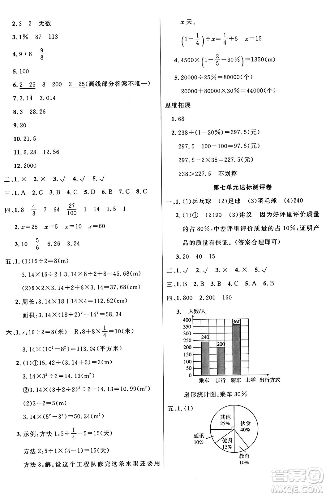 江蘇鳳凰美術(shù)出版社2024年秋廣文圖書黃岡小博士沖刺100分六年級(jí)數(shù)學(xué)上冊(cè)人教版答案