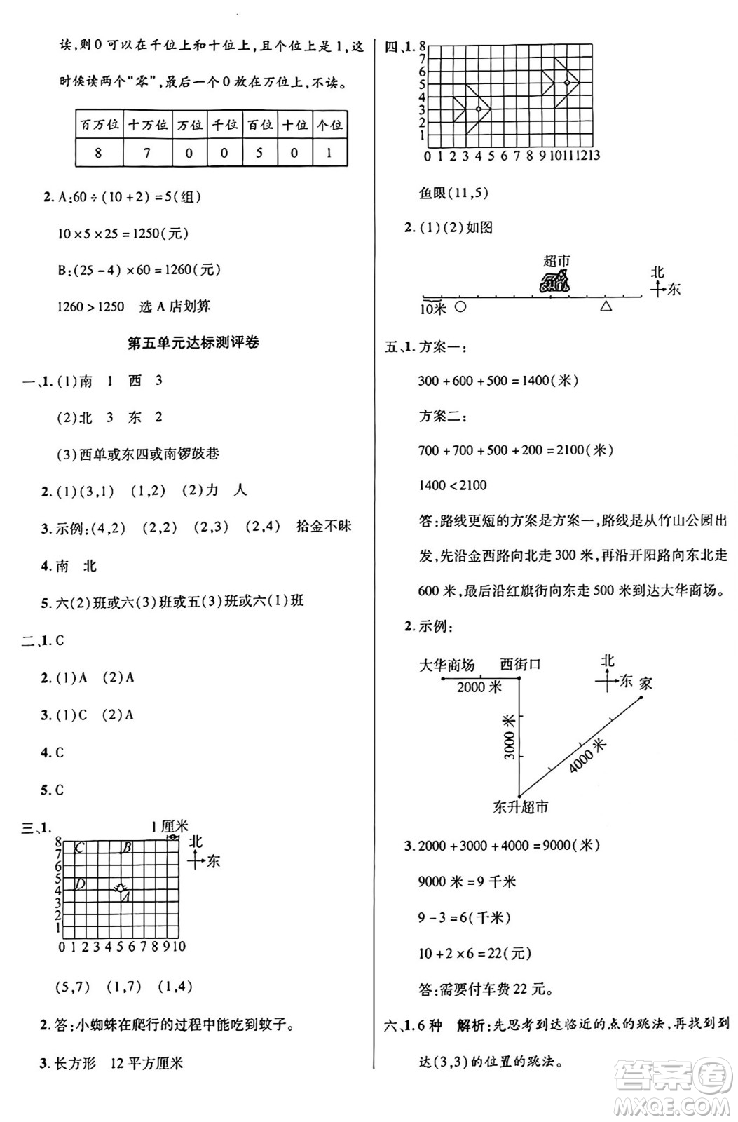 江蘇鳳凰美術(shù)出版社2024年秋廣文圖書黃岡小博士沖刺100分四年級數(shù)學(xué)上冊北師大版答案