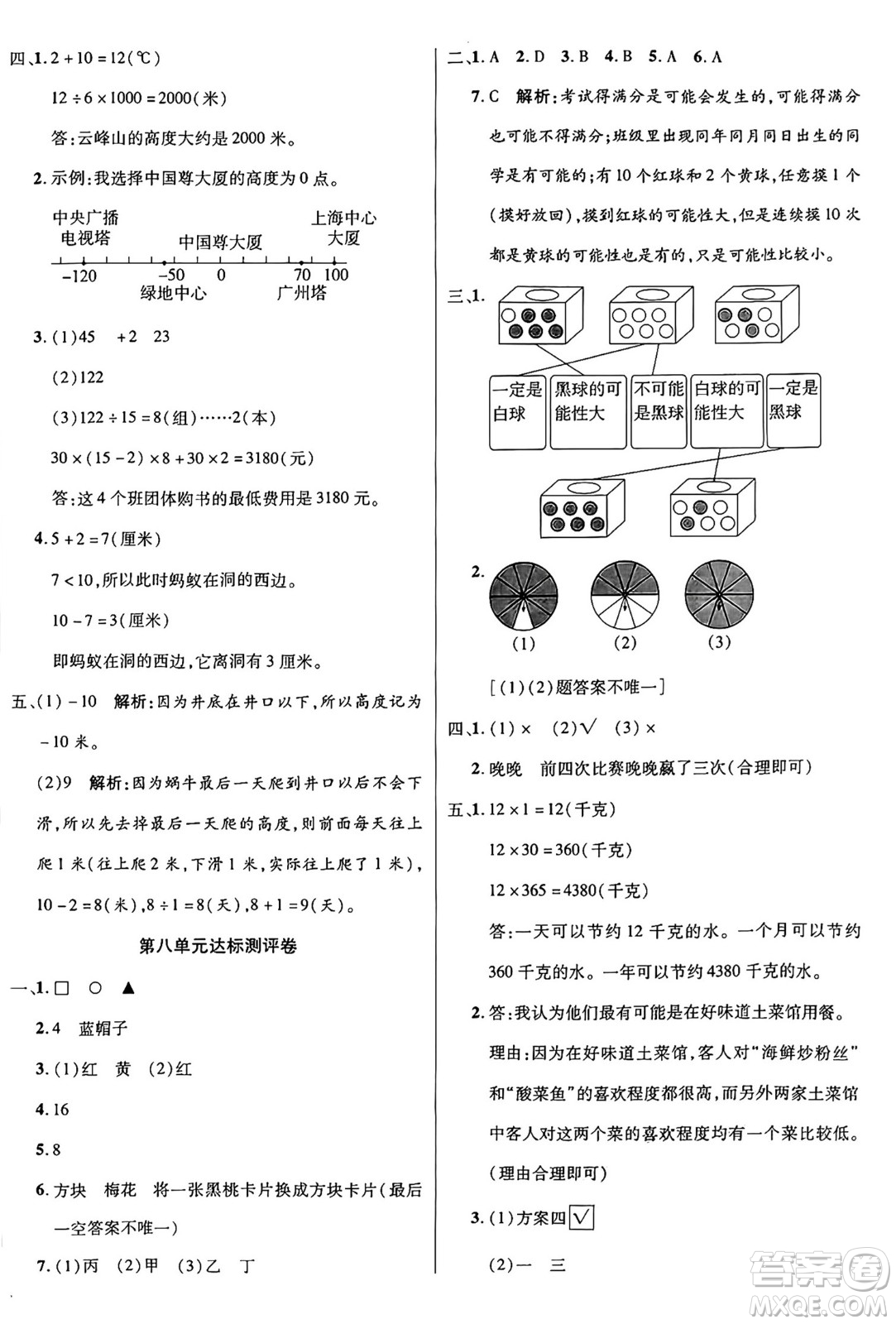 江蘇鳳凰美術(shù)出版社2024年秋廣文圖書黃岡小博士沖刺100分四年級數(shù)學(xué)上冊北師大版答案