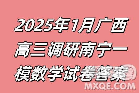 2025年1月廣西高三調研南寧一模數(shù)學試卷答案