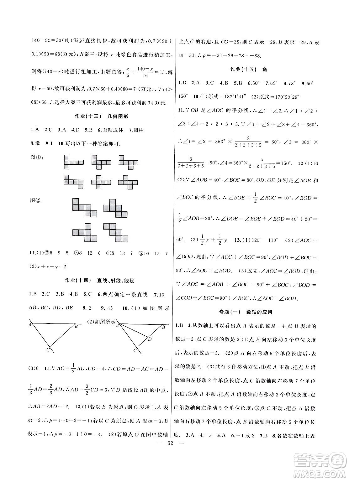 新疆青少年出版社2025年高效課堂系列寒假作業(yè)七年級數(shù)學(xué)通用版答案