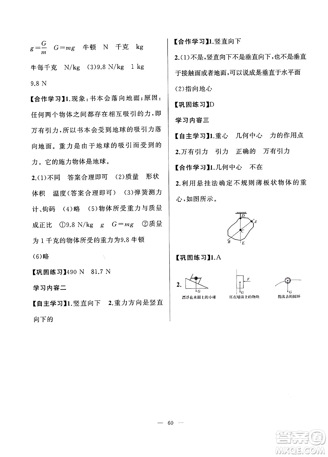 新疆青少年出版社2025年高效課堂系列寒假作業(yè)八年級物理通用版答案