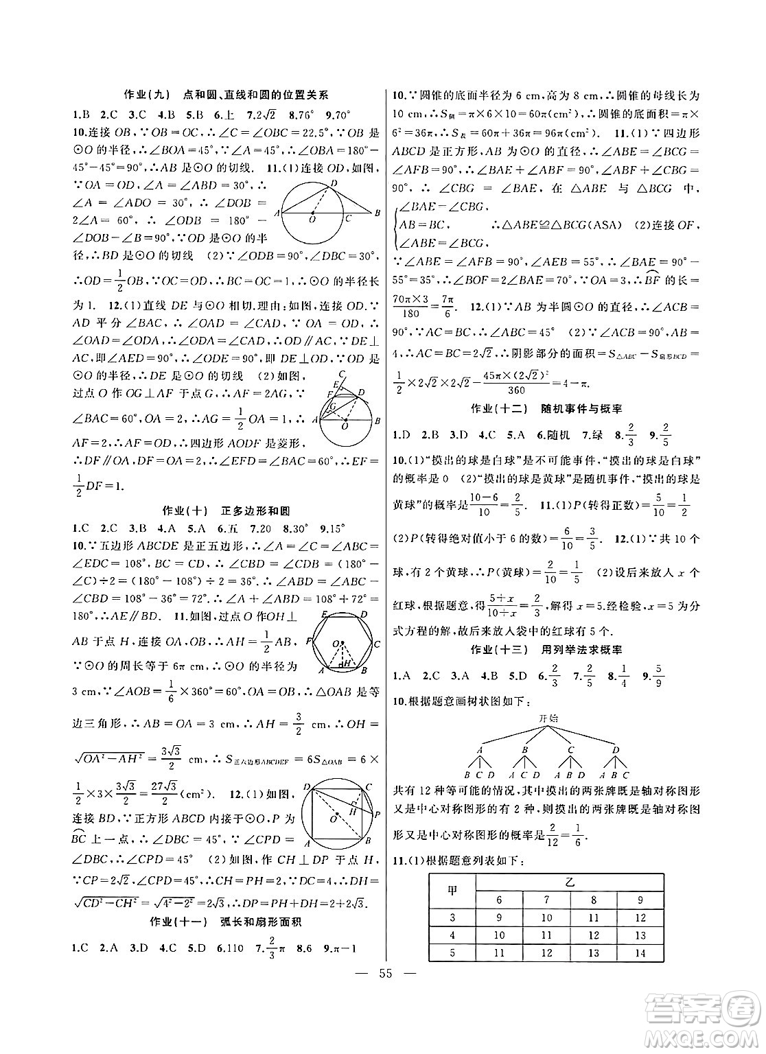 新疆青少年出版社2025年高效課堂系列寒假作業(yè)九年級數(shù)學(xué)通用版答案