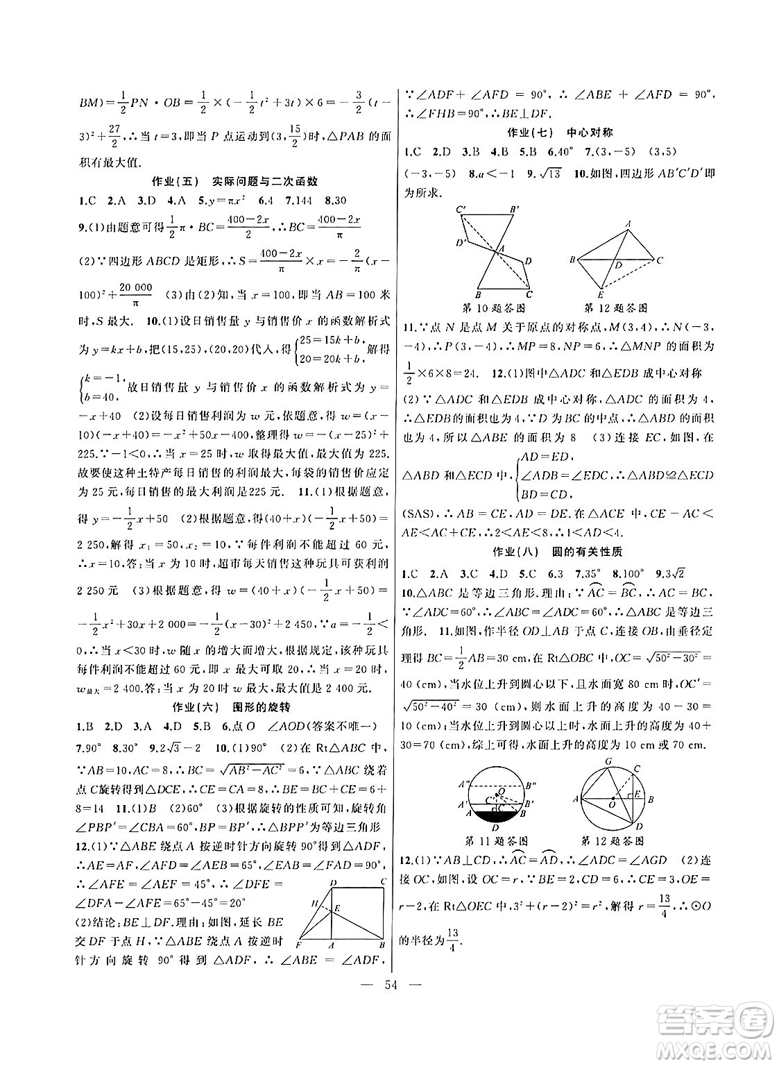 新疆青少年出版社2025年高效課堂系列寒假作業(yè)九年級數(shù)學(xué)通用版答案