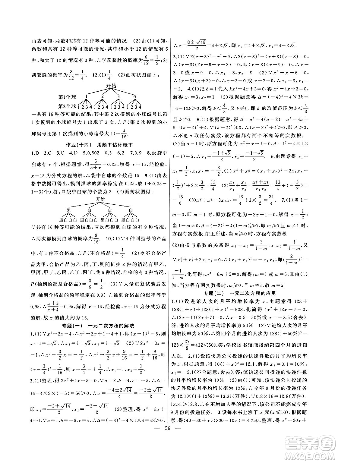 新疆青少年出版社2025年高效課堂系列寒假作業(yè)九年級數(shù)學(xué)通用版答案