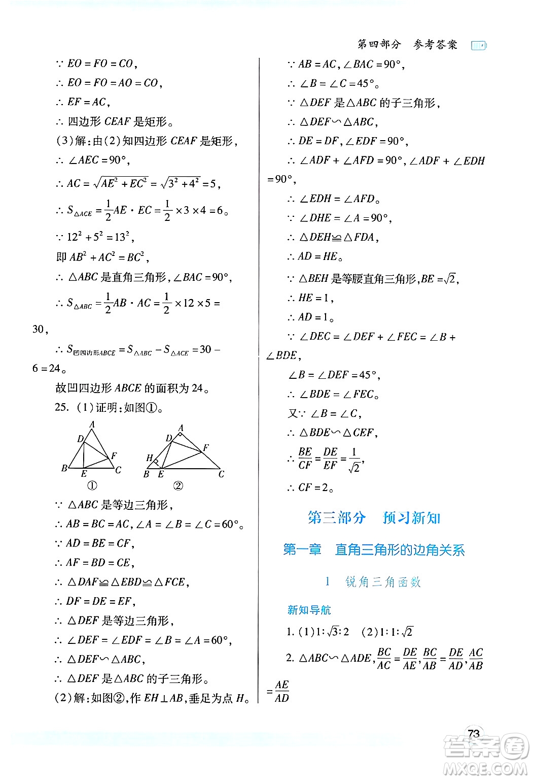 陜西師范大學(xué)出版總社有限公司2025年寒假作業(yè)與生活九年級(jí)數(shù)學(xué)北師大版答案