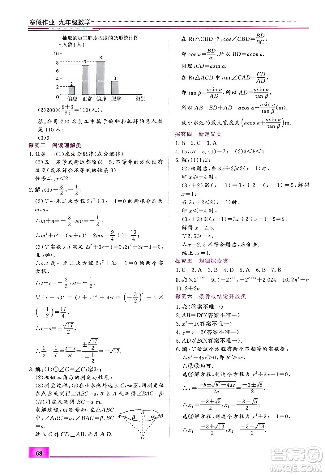 內(nèi)蒙古大學(xué)出版社2025年文軒假期生活指導(dǎo)寒假作業(yè)九年級(jí)數(shù)學(xué)通用版答案