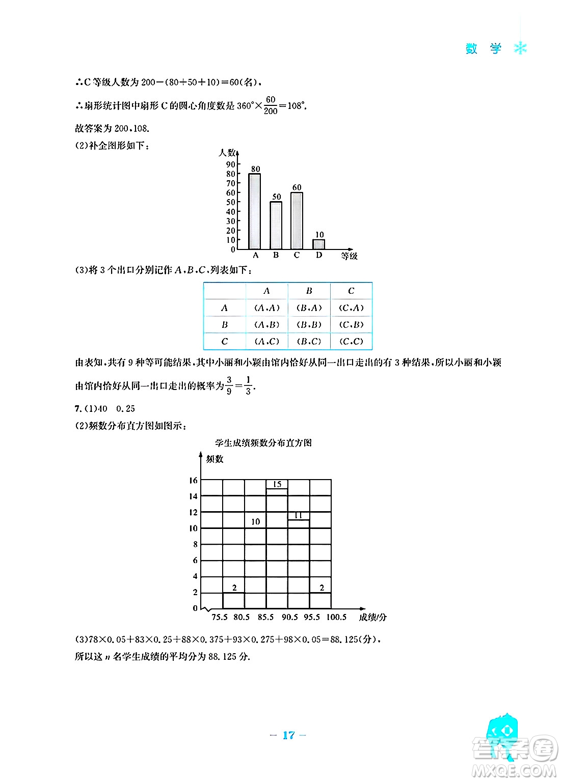 安徽教育出版社2025年寒假作業(yè)九年級(jí)數(shù)學(xué)人教版答案