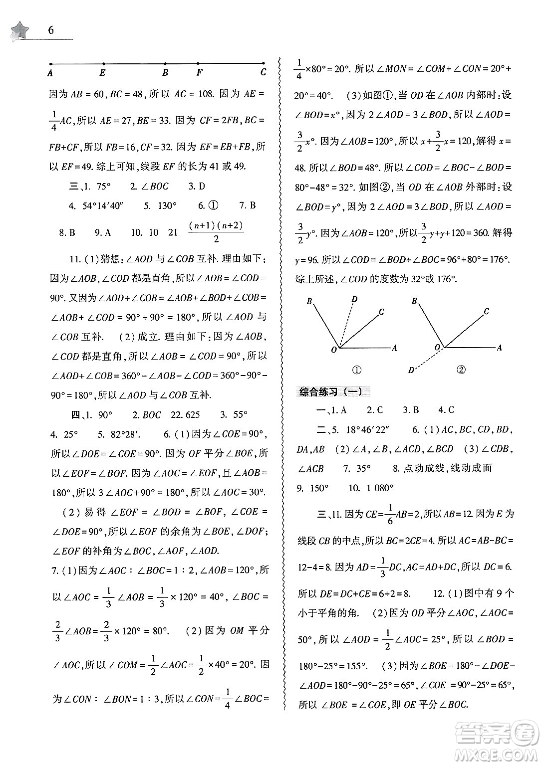 大象出版社2025年寒假作業(yè)本七年級數(shù)學(xué)人教版答案