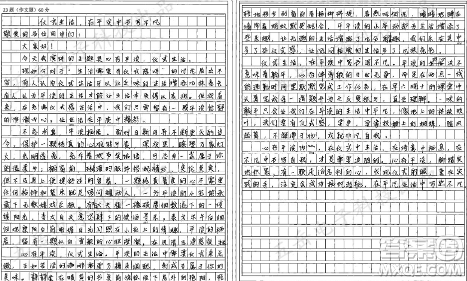 生活需要儀式感和平平淡淡才是真材料作文800字